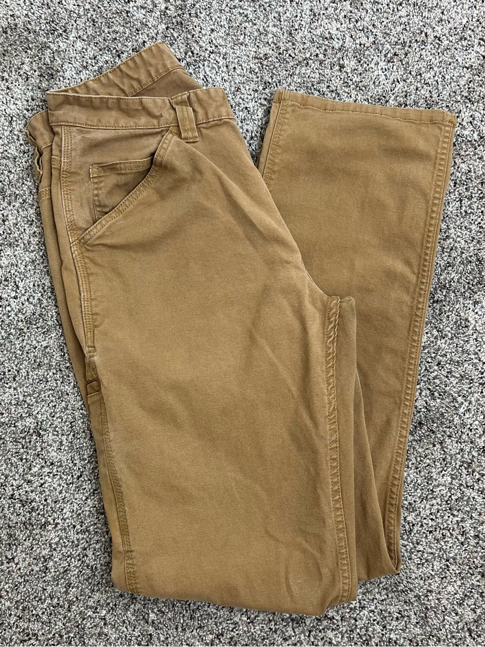 Ridgecut Toughwear Mens 32x32 Brown Work Pants Utility Carpenter Canvas Cotton